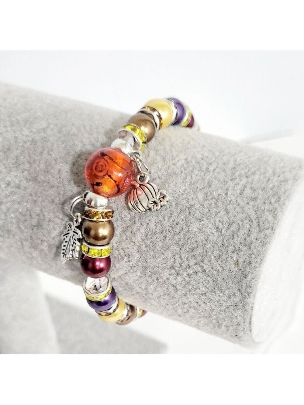 Handmade Autumn Fall Themed Bracelet 7 inch